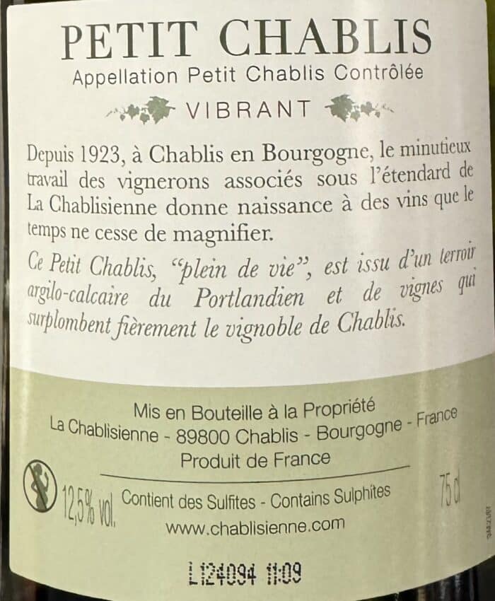 La Chablisienne Petit Chablis Vibrant 2023 – Image 3